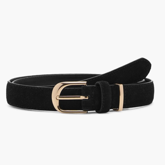 Mango Black Suede Belt - Picture 1 of 6